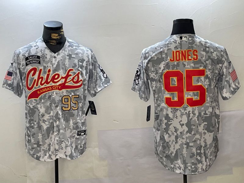 Men Kansas City Chiefs 95 Jones Nike Arctic Camo 2024 Salute to Service Limited NFL Jersey style 3